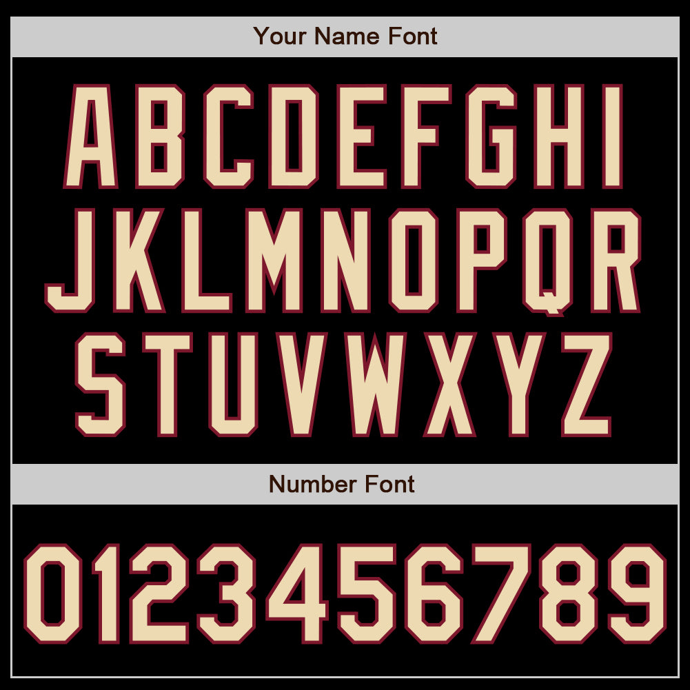 Personalized Black City Cream-Crimson 3 Colors Arm Shapes Baseball Jersey Custom Black Baseball Jersey with Cream and Crimson Arm Shapes - 3 Colors Available Personalized Black City Cream-Crimson - Image 6