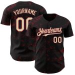 Personalized Black Cream 3D Pattern Abstract Splatter Baseball Jersey Custom Name & Number - Team Apparel Personalized Black