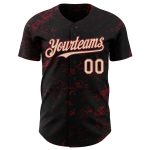 Personalized Black Cream 3D Pattern Abstract Splatter Baseball Jersey Custom Name & Number - Team Apparel Personalized Black