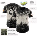 Custom Name Number Black Cream 3D Pattern Abstract Splatter Grunge Art Authentic Baseball Jersey Personalized Black Cream