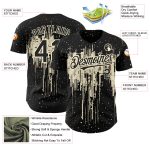 Custom Name and Number Dripping Splatter Art Black Cream 3D Pattern Baseball Jersey - Personalized Team Jersey Personalized