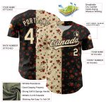Personalized Gothic Style Rose Baseball Jersey with Custom Name & Number - Black Cream 3D Pattern Design Personalized Black