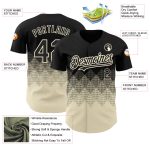 Custom Name and Number Black Cream 3D Pattern Gradient Baseball Jersey - Authentic Team Design Personalized Black Cream 3D