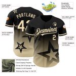 Personalized Twinkle Star Gradient Black Cream Baseball Jersey with Custom Name and Number - 3D Pattern Team Apparel Personalized