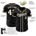 Customizable Black Cream Baseball Jersey - Authentic Design for Sports Fans Personalized Black Cream Authentic Baseball Jersey