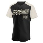 Custom Name Number Personalized Black Cream Baseball Jersey Raglan Sleeves Authentic Team Gear Personalized Black Cream Authentic