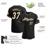 Personalized Black Baseball Jersey with Cream Details - Custom Team Apparel Personalized Black Cream Baseball Jersey