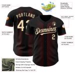 Custom Name and Number Authentic 3D Geometric Shapes Baseball Jersey - Personalized Black Cream-Burgundy Design Personalized