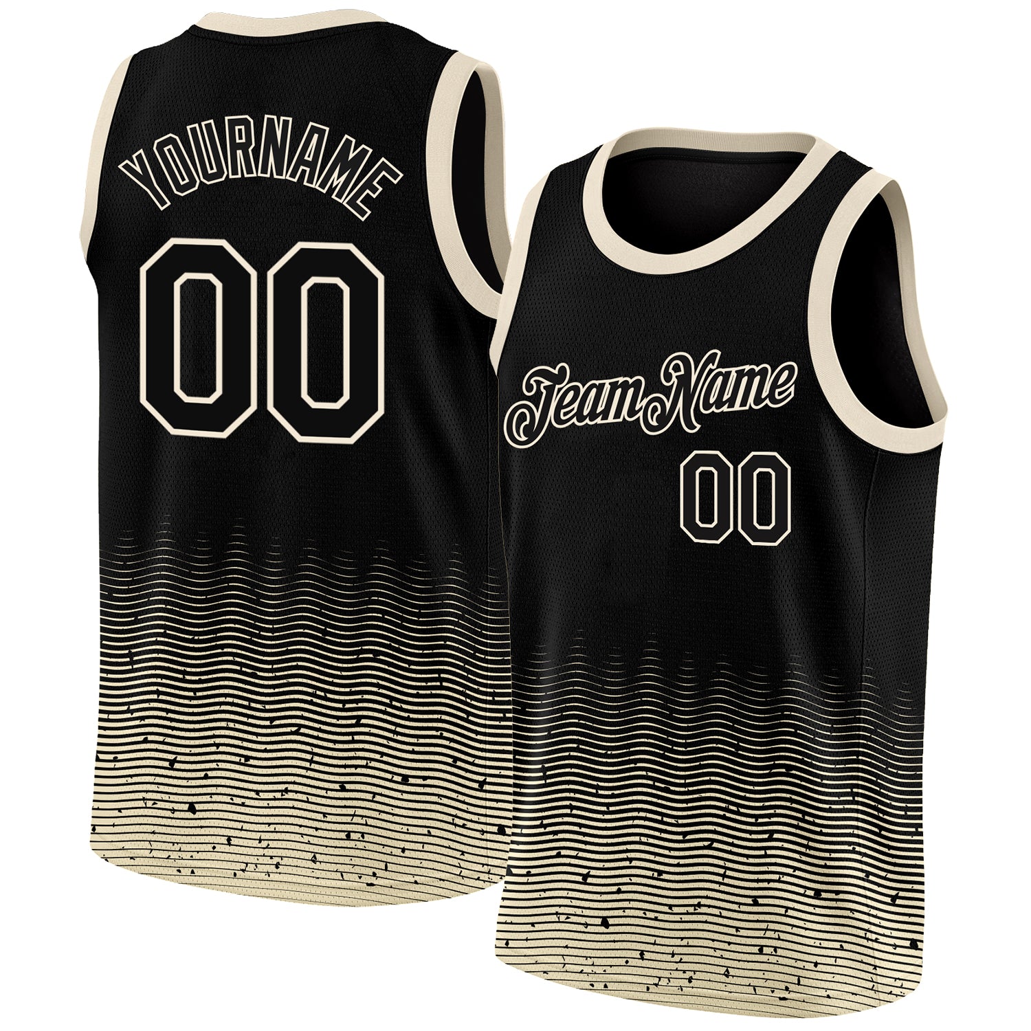 Custom Name and Number Basketball Jersey City Edition Authentic Black Cream Fade Fashion Personalized Black Cream Fade Fashion