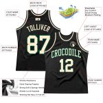 Custom Black Cream-Green Basketball Jersey - Retro Throwback Design Personalized Black Cream-Green Throwback Basketball Jersey