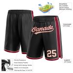 Personalized Black Cream Maroon Basketball Shorts for Men and Women Personalized Black Cream-Maroon Basketball Shorts