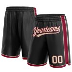 Personalized Black Cream Maroon Basketball Shorts for Men and Women Personalized Black Cream-Maroon Basketball Shorts