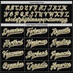 Custom Name Number Personalized Black Cream Pinstripe Camo Bomber Varsity Jacket Full-Snap Team Letterman Personalized Black