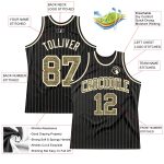 Custom Name and Number Black Cream Pinstripe Camo Basketball Jersey - Personalized Authentic Team Gear Personalized Black