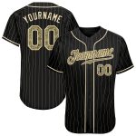 Personalized Black Cream Camo Baseball Jersey - Stylish Pinstripe Design Personalized Black Cream Pinstripe Camo-Cream Baseball