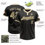 Personalized Softball Jersey Unisex Black Cream Pinstripe Camo Two-Button Design Personalized Black Cream Pinstripe Camo