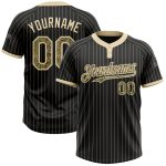 Custom Name Number Jersey Unisex Softball Personalized Black Cream Pinstripe Camo Two-Button Design Personalized Black Cream