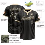 Personalized Black Cream Pinstripe Two-Button Unisex Softball Jersey Personalized Black Cream Pinstripe Cream Two-Button