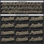 Custom Name and Number Unisex Softball Jersey - Personalized Black Cream Pinstripe Two-Button Design Personalized Black Cream