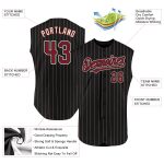 Personalized Black Crimson Pinstripe Sleeveless Baseball Jersey for Men Personalized Black Cream Pinstripe Crimson Sleeveless