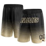 Personalized Black Cream Striped Basketball Shorts - Fade Fashion Design Personalized Black Cream Pinstripe Fade Fashion