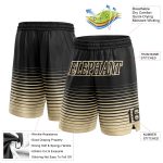 Personalized Black Cream Striped Basketball Shorts - Fade Fashion Design Personalized Black Cream Pinstripe Fade Fashion