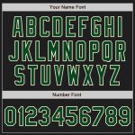 Personalized Black Green Baseball Jersey with Cream Pinstripes Personalized Black Cream Pinstripe Green Baseball Jersey