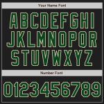 Personalized Unisex Softball Jersey - Black Cream Pinstripe Two-Button Green Design Personalized Black Cream Pinstripe Green
