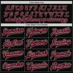 Custom Name and Number Black Cream Maroon Pinstripe Bomber Varsity Letterman Jacket - Personalized Full-Snap Team Jacket