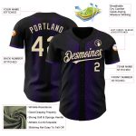 Personalized 3D Geometric Shapes Baseball Jersey in Black Cream and Purple Personalized Black Cream-Purple 3D Geometric Shapes