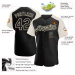 Personalized Black Cream Baseball Jersey with Raglan Sleeves Personalized Black Cream Raglan Sleeves Baseball Jersey