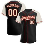 Customizable Black Cream-Red Baseball Jersey with Personalized Name and Number - Authentic Raglan Sleeves Team Apparel Personalized