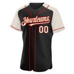 Personalized Black Cream Red Baseball Jersey with Raglan Sleeves Personalized Black Cream-Red Raglan Sleeves Baseball Jersey