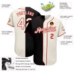Personalized Black Cream Red Split Baseball Jersey for Fashion Enthusiasts Personalized Black Cream-Red Split Fashion Baseball