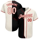 Personalized Black Cream Red Split Baseball Jersey for Fashion Enthusiasts Personalized Black Cream-Red Split Fashion Baseball