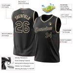 Custom Black Cream Basketball Jersey - Personalized Throwback Style Personalized Black Cream Throwback Basketball Jersey