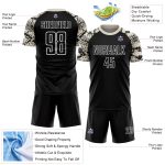 Personalized Soccer Uniform Jersey - Black Cream White Snake Skin Sublimation Design Personalized Black Cream-White Snake