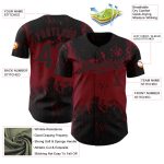 Custom Name and Number Black Crimson 3D Abstract Splatter Grunge Art Baseball Jersey - Personalized Team Apparel Personalized
