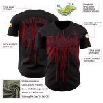 Custom Name and Number Personalized Black Crimson Dripping Splatter Art 3D Pattern Authentic Baseball Jersey Personalized