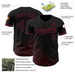 Custom Name & Number Baseball Jersey - Personalized Black Crimson 3D Leopard Print Fade Fashion Design Personalized Black