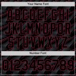 Custom Name and Number Black Crimson 3D Pattern Baseball Jersey with Slant Lines - Authentic Team Design Personalized Black
