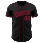 Personalized Black Red Baseball Jersey - Authentic Custom Team Apparel Personalized Black Crimson Authentic Baseball Jersey