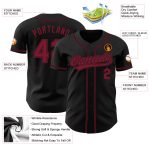 Personalized Black Red Baseball Jersey - Authentic Custom Team Apparel Personalized Black Crimson Authentic Baseball Jersey