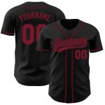 Personalized Black Red Baseball Jersey - Authentic Custom Team Apparel Personalized Black Crimson Authentic Baseball Jersey