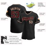 Personalized Authentic Baseball Jersey - Black Crimson-City Cream Design Personalized Black Crimson-City Cream Authentic