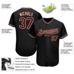Custom Name and Number Personalized Black Crimson-City Baseball Jersey - Authentic Team Apparel Personalized Black Crimson-City