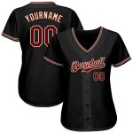 Custom Name and Number Personalized Black Crimson-City Baseball Jersey - Authentic Team Apparel Personalized Black Crimson-City