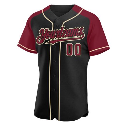 Custom Name and Number Personalized Black Crimson Baseball Jersey - Authentic Raglan Sleeves Team Gear Personalized Black