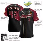 Custom Name and Number Personalized Black Crimson Baseball Jersey - Authentic Raglan Sleeves Team Gear Personalized Black