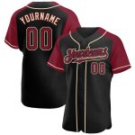 Custom Name and Number Personalized Black Crimson Baseball Jersey - Authentic Raglan Sleeves Team Gear Personalized Black